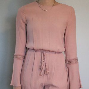 Rosy Blush Bell Sleeve Romper | 020